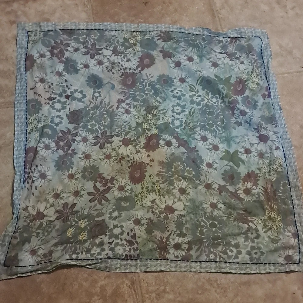 Coldwater Creek Cotton Flora Embroidered Scarf Grndmacore Cottagecore